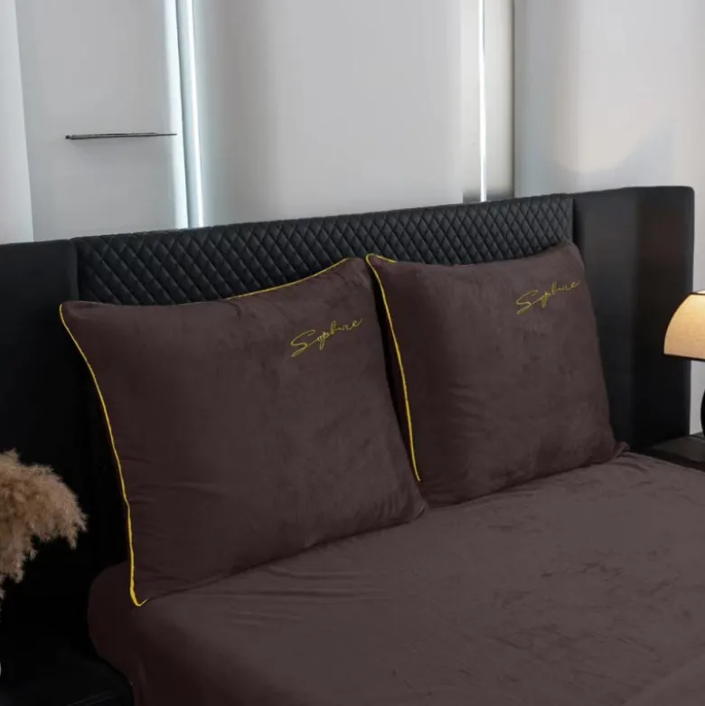 Pościel haftowana 160x200 mikrofibra "miś" Cotton World gruba 3 części 2880 brązowa