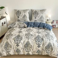 Pościel 140x200 bawełna satynowa dwustronna GierekHoff gruba 2 części GH 3158 Królewski ornament
