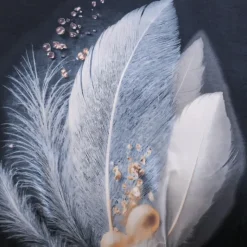Pościel 200x220 bawełna satynowa dwustronna GierekHoff gruba 3 części GH 3140 Navy Feather