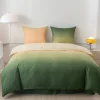 Pościel 160x200 bawełna satynowa dwustronna Antonio gruba 3 części AML 3021 cieniowanie zielono-pomarańczowe