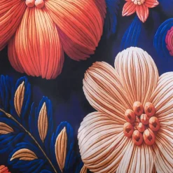 Pościel 160x200 bawełna satynowa wzór 5D dwustronna GierekHoff gruba 3 części GH 3129 Atramentowa Flora