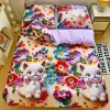 Pościel 200x220 bawełna satynowa wzór 5D dwustronna GierekHoff gruba 3 części GH 3115 dziergany kot