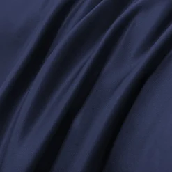 Pościel 160x200 luksusowa z falbanką w kratkę Cotton World gruba 3 części 2679 granatowa
