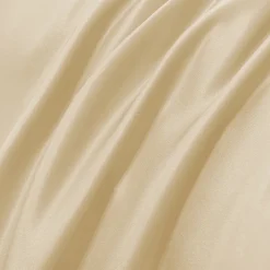 Pościel 200x220 luksusowa z falbanką w kratkę Cotton World gruba 3 części 2675 jasny brąz