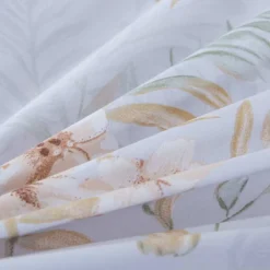 Pościel z falbanką 140x200 mikrofibra Cotton World 2 części niebieska w kwiaty 2905