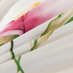 Pościel z falbanką 220x200 mikrofibra Cotton World 3 części różowa w kwiaty 2903