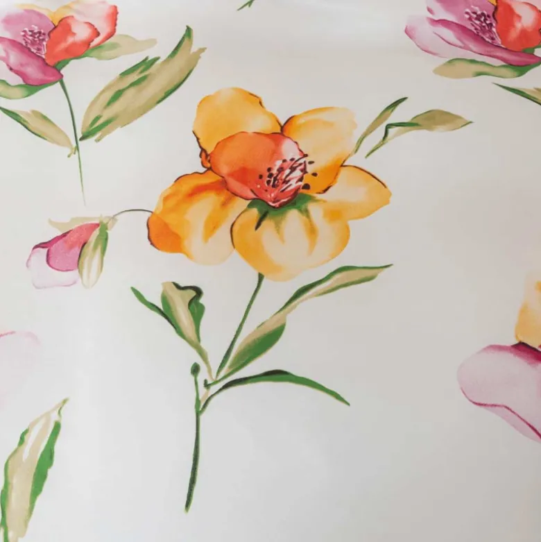 Pościel z falbanką 220x200 mikrofibra Cotton World 3 części różowa w kwiaty 2903