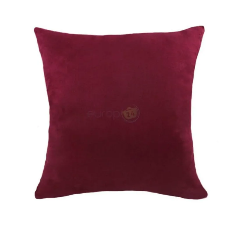 Poduszka dekoracyjna 40x40 velvet welurowa czerwone wino