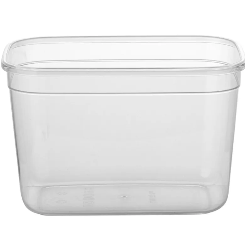 Pojemnik do żywności prostokątny 2300 ml przezroczysty z szczelną szarą pokrywką Florina Foodie