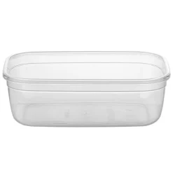Pojemnik do żywności prostokątny 670 ml przezroczysty z szczelną szarą pokrywką Florina Foodie