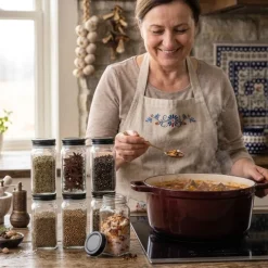 Pojemniki na przyprawy 6 słoiczków 120 ml GierekHoff Flavor GH 1113 dozowniki kuchenne do przypraw
