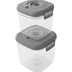 Pojemniki próżniowe na żywność MG Home Clever 650/1350/2500 ml w zestawie z pompką szare