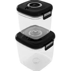 Pojemniki próżniowe na żywność MG Home Clever 650/1350/2500 ml w zestawie z pompką czarne