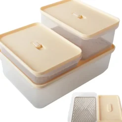 Pojemniki prostokątne lunchbox MG Home Misto z podkładką zestaw 3 sztuki hermetyczne 4400/2200/1000 ml brzoskwiniowe