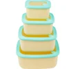 Pojemniki prostokątne lunchbox MG Home Misto zestaw 4 sztuk hermetyczne 4500/2700/1400/650 ml kremowe
