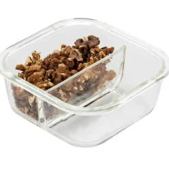 Pojemniki szklane dzielone dwukomorowe Florina Frigo 750 ml zestaw 3 sztuki kwadratowe lunchbox hermetyczne