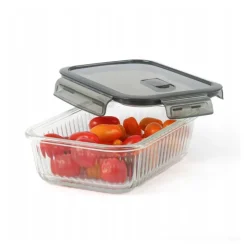 Pojemniki szklane lunchbox GierekHoff Riffle 1500/1000/400 ml żaroodporne szczelne GH 1107