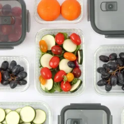 Pojemniki szklane lunchbox GierekHoff Riffle 1500/1000/400 ml żaroodporne szczelne GH 1107