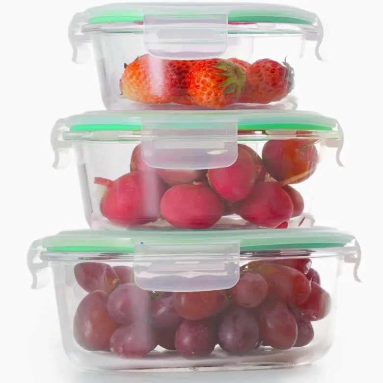Pojemniki szklane okrągłe lunchbox GierekHoff Corio GH 1101 zestaw 3 sztuki żaroodporne hermetyczne 1200/950/400 ml