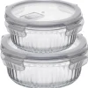 Pojemniki szklane ryflowane Florina Mariet lunchbox 960/650 ML żaroodporne hermetyczne