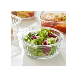 Pojemniki szklane ryflowane Florina Mariet lunchbox 960/650 ML żaroodporne hermetyczne