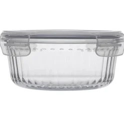 Pojemniki szklane ryflowane Florina Mariet lunchbox 960/650 ML żaroodporne hermetyczne