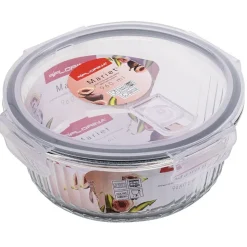 Pojemniki szklane ryflowane Florina Mariet lunchbox 960/650 ML żaroodporne hermetyczne