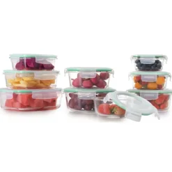 Pojemniki szklane zestaw 9 sztuk lunchbox GierekHoff Corio do przechowywania żaroodporne hermetyczne GH 1110