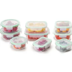 Pojemniki szklane zestaw 9 sztuk lunchbox GierekHoff Corio do przechowywania żaroodporne hermetyczne GH 1110