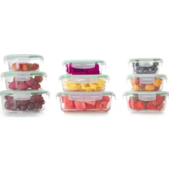 Pojemniki szklane zestaw 9 sztuk lunchbox GierekHoff Corio do przechowywania żaroodporne hermetyczne GH 1110