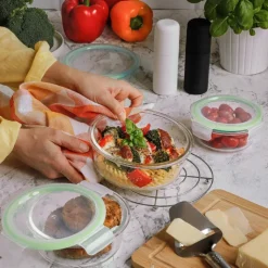 Pojemniki szklane zestaw 10 sztuk lunchbox GierekHoff Corio żaroodporne hermetyczne