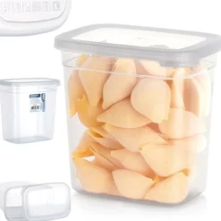 Pojemnik kuchenny z pokrywką na produkty sypkie wysoki szary 1,85L Vilde
