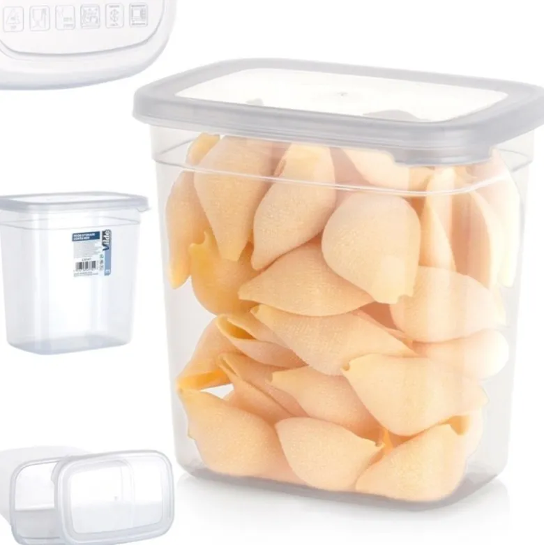 Pojemnik kuchenny z pokrywką na produkty sypkie wysoki szary 1,85L Vilde