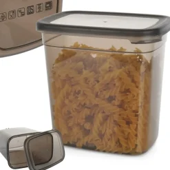 Pojemnik kuchenny z pokrywką na produkty sypkie wysoki czarny 1,85L Vilde