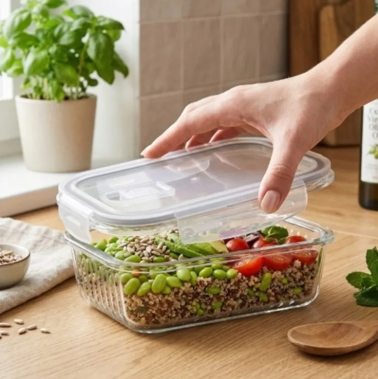 Pojemnik 640 ml na żywność jedzenie pudełko z pokrywką lunchbox prostokątny hermetyczny Mariet Florina