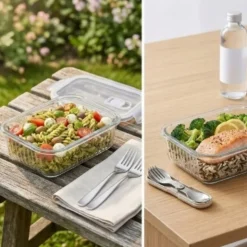 Pojemnik 640 ml na żywność jedzenie pudełko z pokrywką lunchbox prostokątny hermetyczny Mariet Florina
