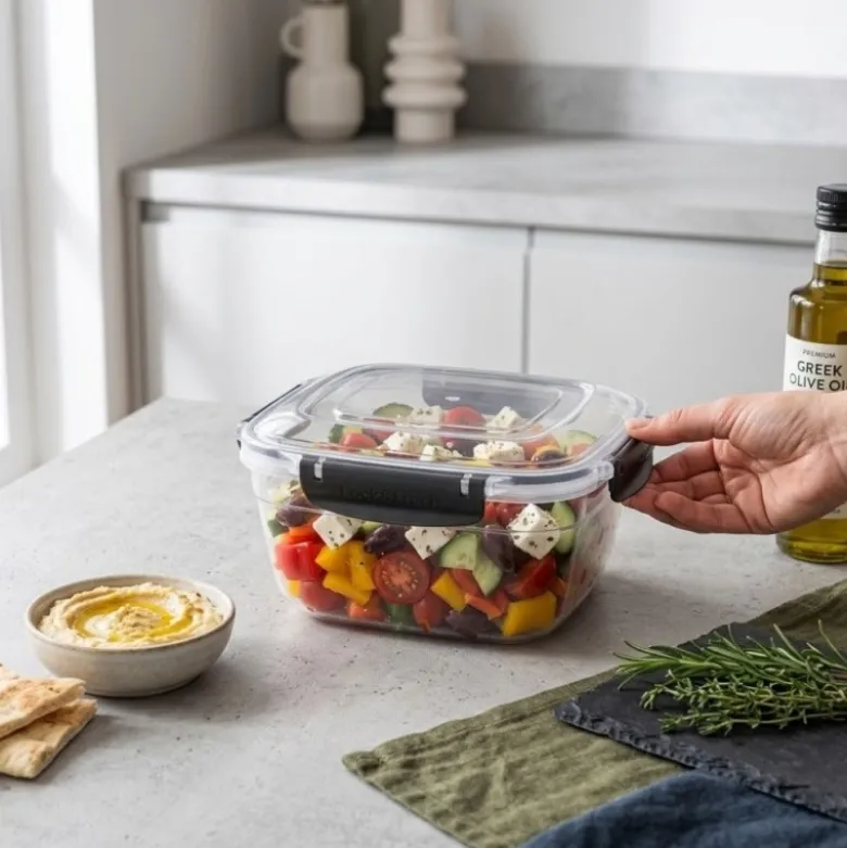 Pojemnik 2400ml na żywność jedzenie pudełko z pokrywką lunchbox kwadratowy hermetyczny Tragar