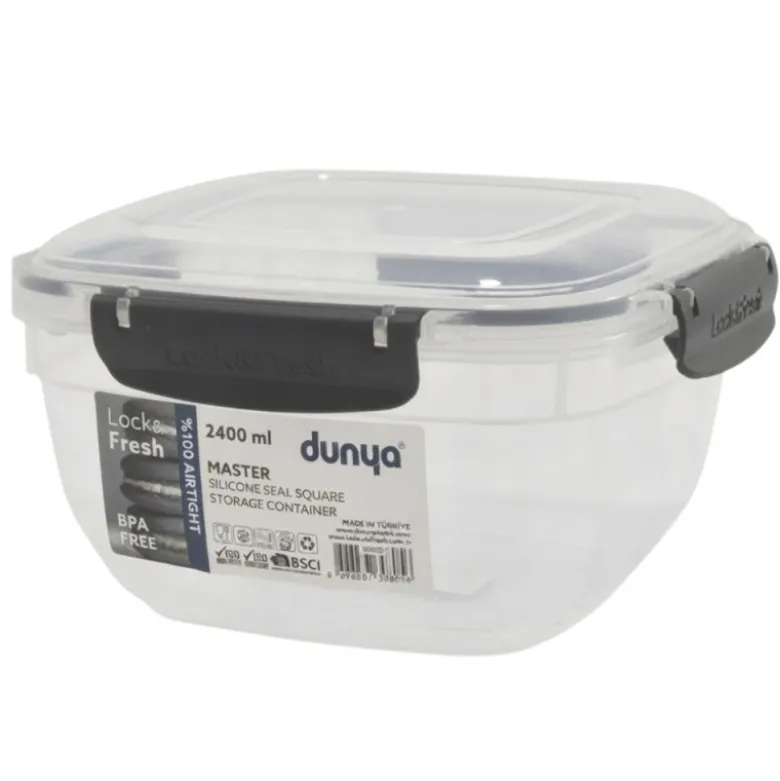 Pojemnik 2400ml na żywność jedzenie pudełko z pokrywką lunchbox kwadratowy hermetyczny Tragar