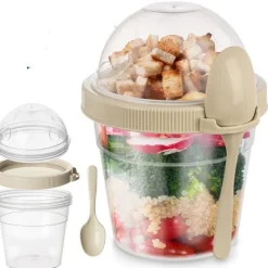 Pojemnik na jogurt kubek z łyżeczką i miską na musli lunchbox 400 ml Vilde