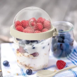 Pojemnik na jogurt kubek z łyżeczką i miską na musli lunchbox 400 ml Vilde