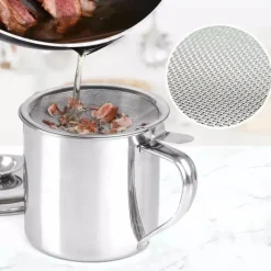 Pojemnik na olej z pokrywką i sitkiem filtrującym 1.2 L KINGHoff KH 1726 metalowy