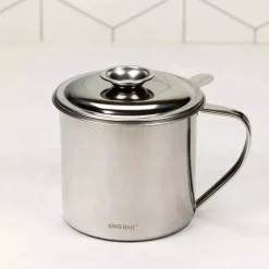 Pojemnik na olej z pokrywką i sitkiem filtrującym 1.2 L KINGHoff KH 1726 metalowy