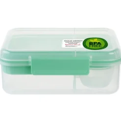 Pojemnik śniadaniowy plastikowy lunchbox GierekHoff Bento 5 komór z pojemnikiem na sos śniadaniówka na żywność GH 1106