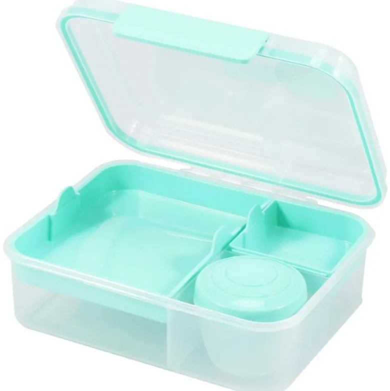 Pojemnik śniadaniowy plastikowy lunchbox GierekHoff Bento 5 komór z pojemnikiem na sos śniadaniówka na żywność GH 1106