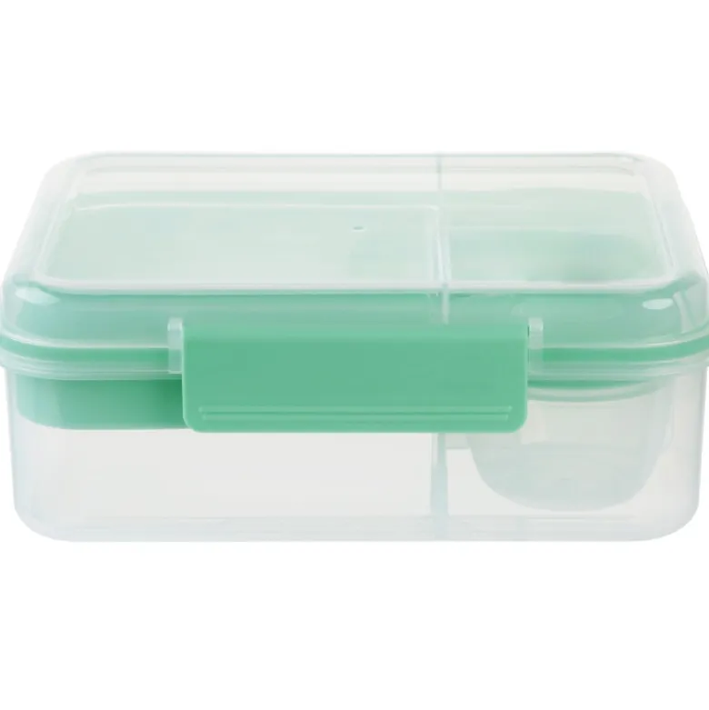 Pojemnik śniadaniowy plastikowy lunchbox GierekHoff Bento 5 komór z pojemnikiem na sos śniadaniówka na żywność GH 1106