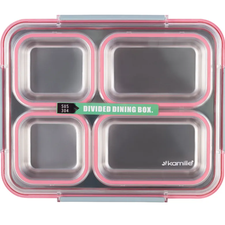 Pojemnik obiadowy z pokrywką 1800ml do przechowywania żywności różowy lunchbox KM 2147 Kamille