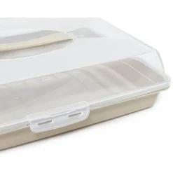 Pojemnik plastikowy na ciasto beżowy 45x31x10 cm Tragar 30307