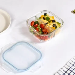Pojemnik szklany dzielony dwukomorowy Florina Frigo 750 ml kwadratowy lunchbox hermetyczny