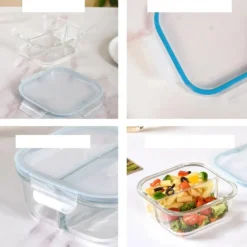 Pojemnik szklany dzielony dwukomorowy Florina Frigo 750 ml kwadratowy lunchbox hermetyczny
