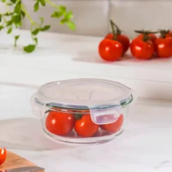 Pojemnik szklany 600 ml okrągły lunchbox Altom Fresh żaroodporny hermetyczny